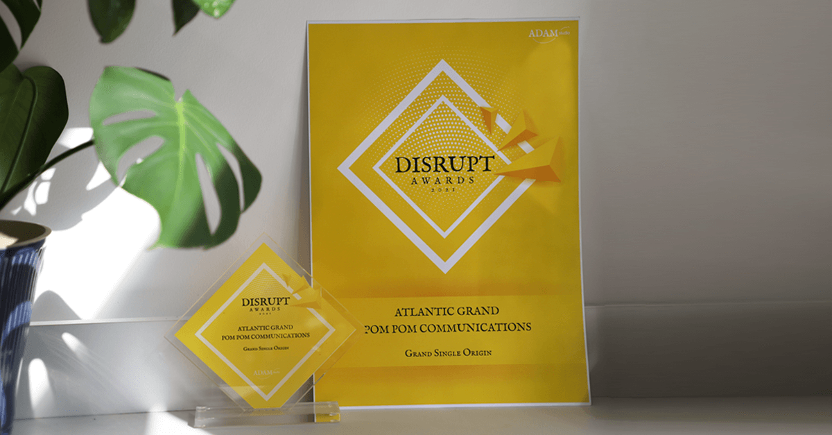 Disrupt priznanje Grand Single Origin