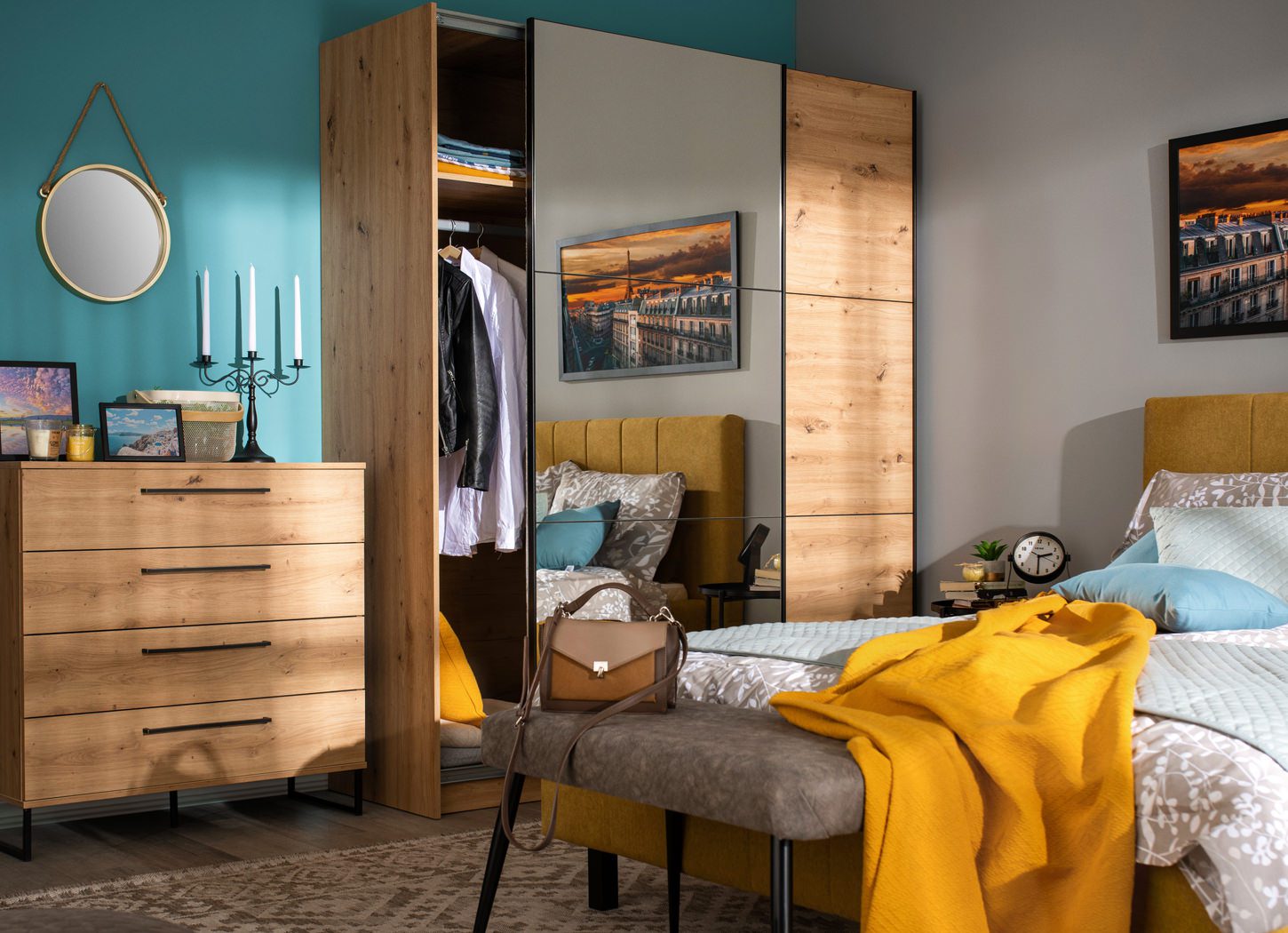 Drvo dekor, spavaća soba