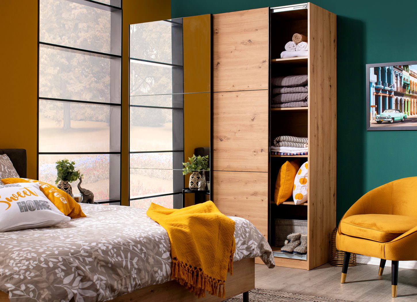 Bračni krevet SARDINIA, garderober SIERRA