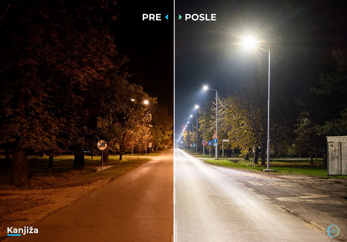 Kanjiža pre i posle, implementacija