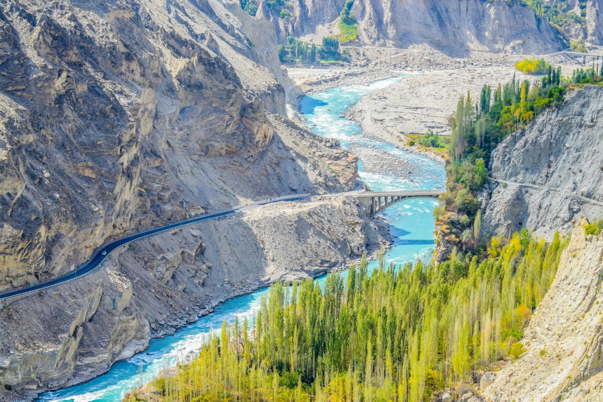 Hunza dolina, Pakistan, u dolini
