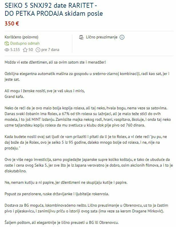 seiko 5 oglas