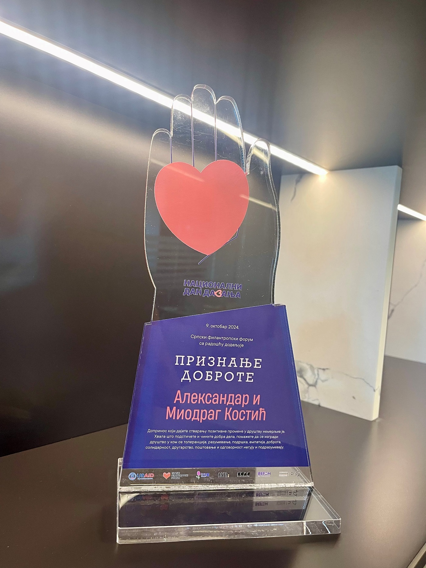 Priznanje dobrote - Miodrag i Aleksandar Kostić - Foto MK Group