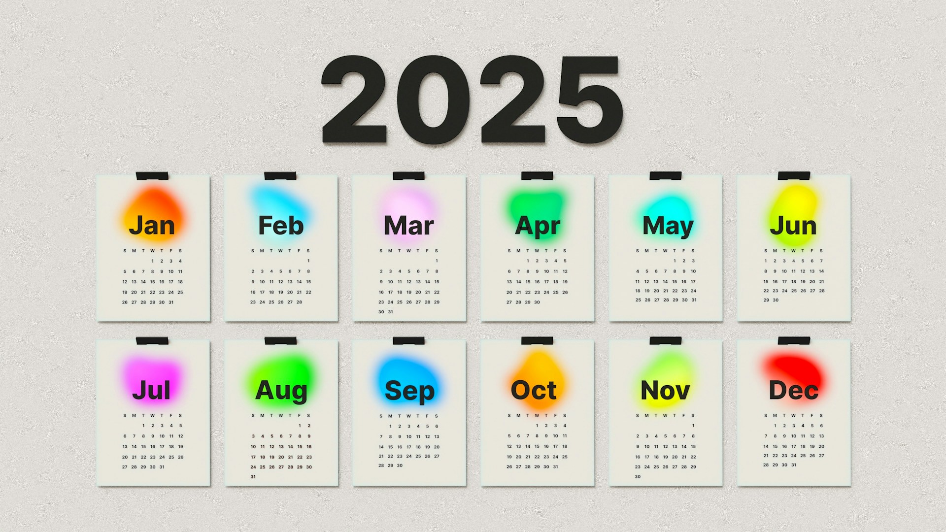 Neradni dani, 2025, kalendar