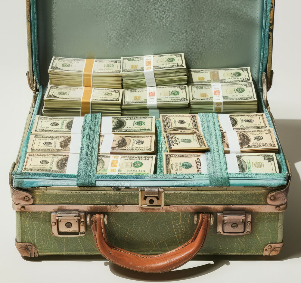 Tramp, novac, kofer