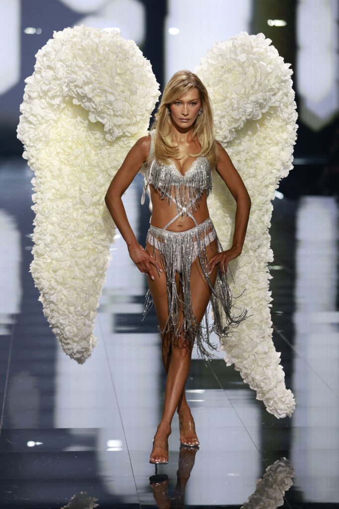 NEW YORK, NEW YORK - OCTOBER 15: Bella Hadid walks the runway for Victoria's Secret Fashion Show 2025 on October 15, 2025 in New York City. (Photo by Kevin Mazur/Getty Images for Victoria's Secret)
