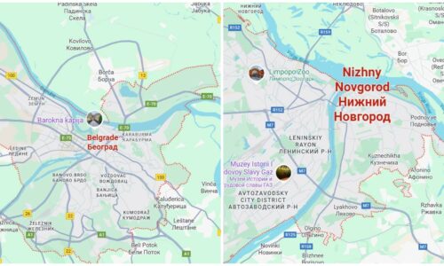 Beograd, Nižnji novgorod, mapa, google